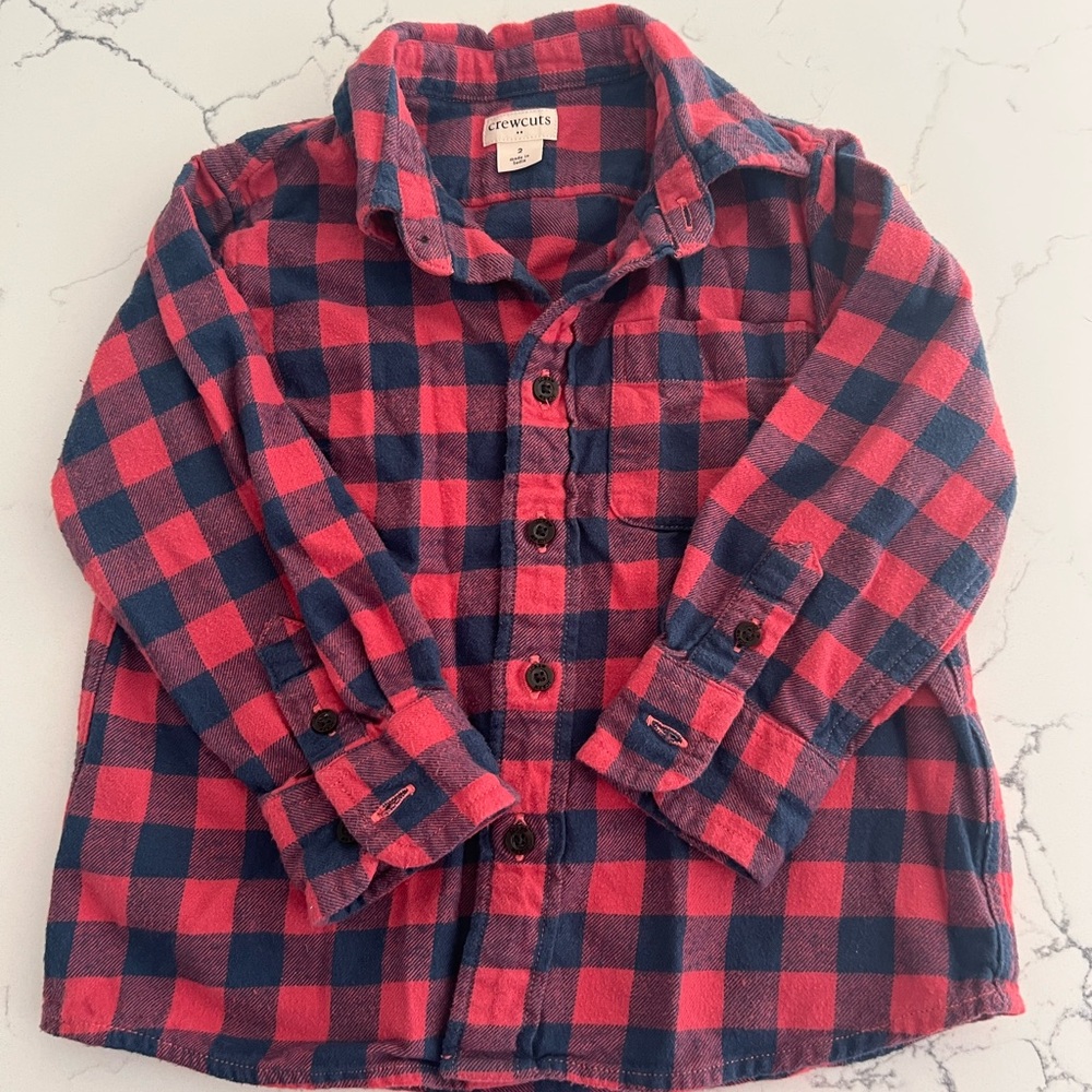 Crew Cuts Plaid Button Down Flannel Shirt